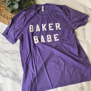 Baker Babe crewneck tshirt - purple- Size XL